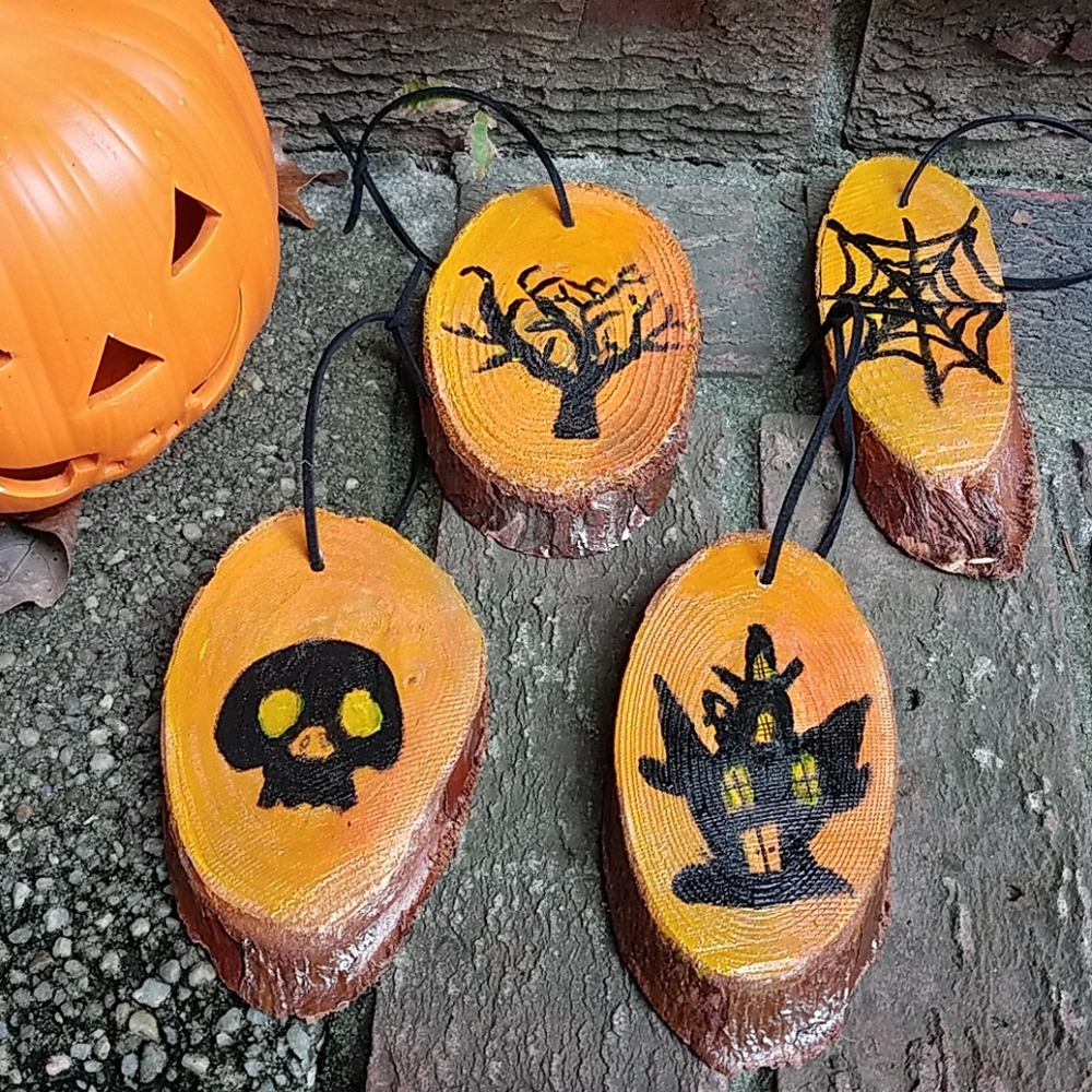 Handpainted Halloween Ornaments Home Decor